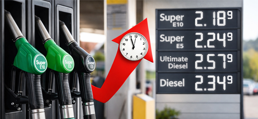 Tankstelle mit Preisschild